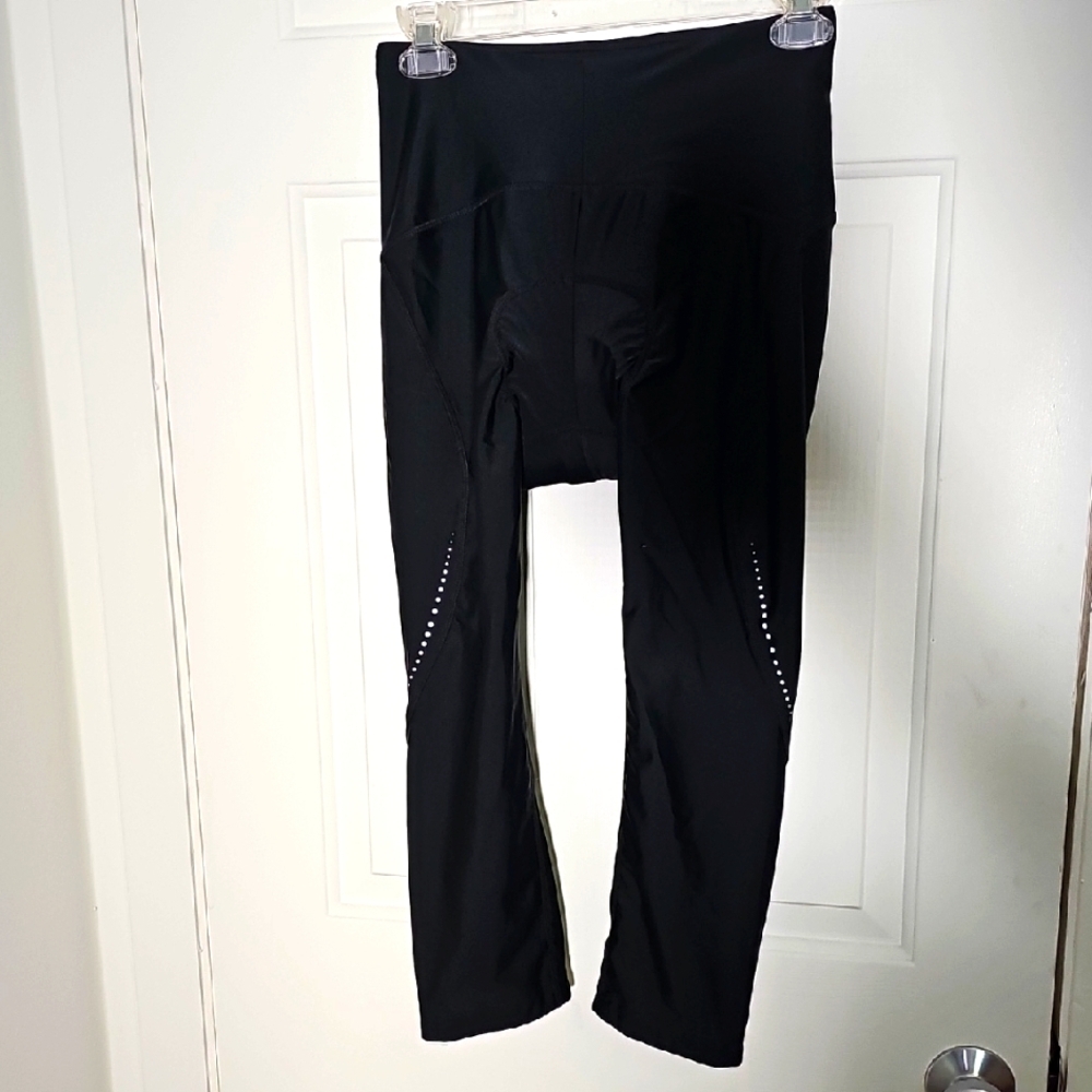 Baleaf Bike Pants. Black‎ Leggings with Wide Waistband and Zipper Pocket. Sm